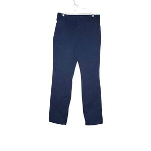 Lee Relaxed Fit Straight Leg Navy Blue Cotton Pants Mid Rise